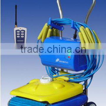 Wall climbing pool cleaner with remote controller