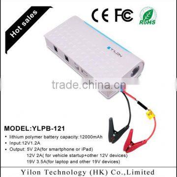 Multifunctional 12000mAH power bank 12V Mini emergency jump starter