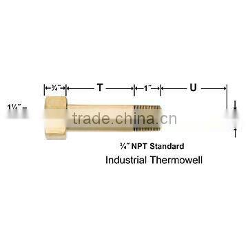 Industrial brass lead free thermowell