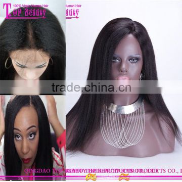 Best Quality Yaki Full Lace Wig Silk Top 150% Density Virgin Brazilian Yaki Human Hair Wig