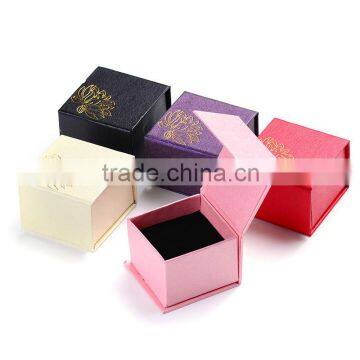 Pink color cardboard paper ring box of jewelry box