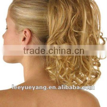 Discount beautiful blonde loose curly synthetic hair ponytail