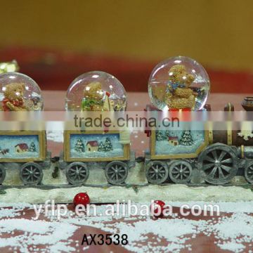 Crystal Ball with train for Christmas decoration