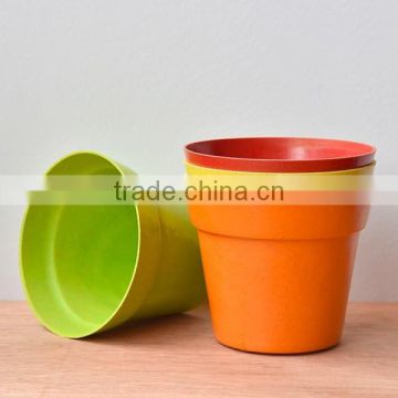 Indoor small colored plant fiber stackable planters plastic