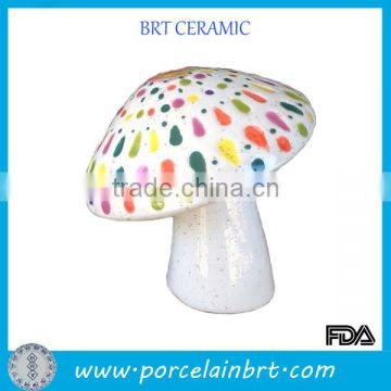 Colorful dot garden statue ceramic mushroom