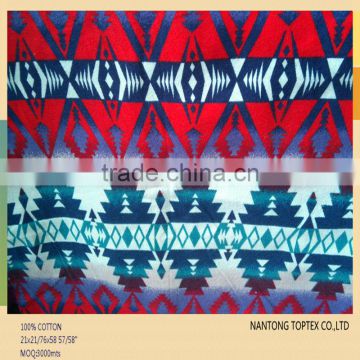 100% cotton printed flannel fabric for garment
