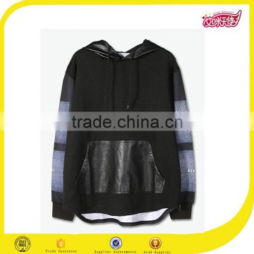 2016 fall winter wholesale mens clothing leather pocket hooded sweatshirts xxxxl hoodies