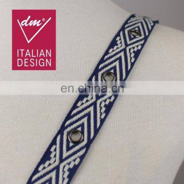 Fashionable jacquard ethnic eyelet knitting lace trim