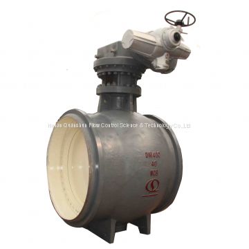 Electric C type ball valve for municipal heating system