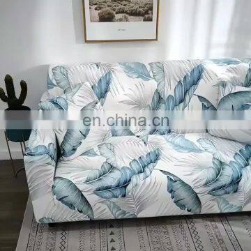 i@home european style polyester leaves printed universal quilted spandex slipcover sofa cover