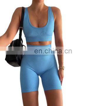 Autumn Women Fashion Knitted Seamless Fitness Yoga Suit Ladies High Waist Bodycon Sportswear Suit Women Fitness Yoga Clothing