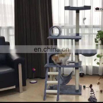 China Customized Design Plush Wooden Pet Condo Tower Supplier Furniture Factory Toys Cat Scratcher Tree House Tower