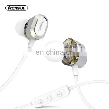 Remax 2020 new arrival  Dual Moving Coil Tie clip double loop sport Bluetooth headset earphones headphones