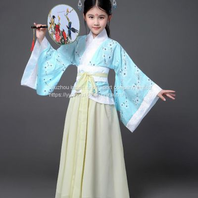 Ethnic elegant and antique children's women's clothing