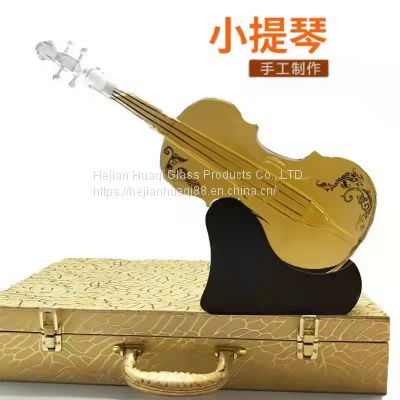 China Huaqi glass craft products factory violin decanter