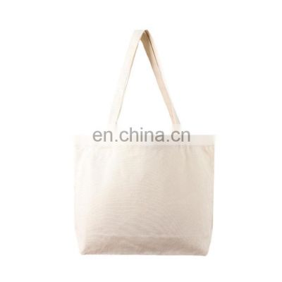 Wholesale White Black handle canvas bag custom print shopping bag promotional 100% cotton canvas tote bag for packaging