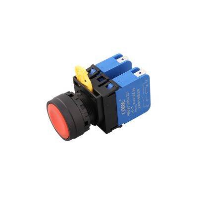 ip65 22mm plastic red flat round head 10a 1no1nc start stop push button switch momentary