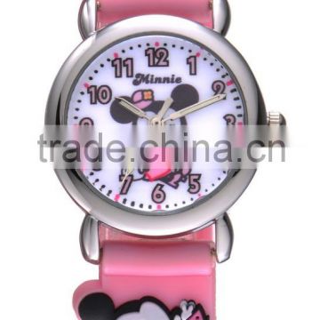 2015 happy kids cartoon characters watches 3D wristbands watches with japan movt DC-54062