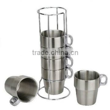 stainless steel double wall coffee mug