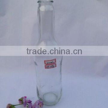 300ml round shaped transparent glass juice bottle with tinplate cap