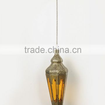 Moroccan Hanging Lantern Color Glass Candle Lantern & also available with Electric Fitting MHL-06
