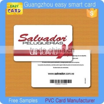CMYK printing PVC gift card with barcode