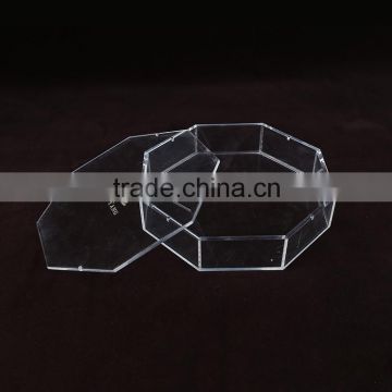 Customized high polished clear acrylic storage box with lid