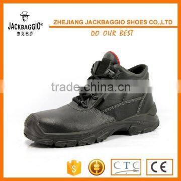 Safety sport shoes with steel toe and nubuck upper