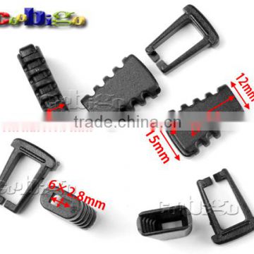 6*2.8mm Plastic Cord Ends Lock Clip Toggle Stopper Buckle Clamp For Garment Sportwear Rope Accessories #FLS219-B