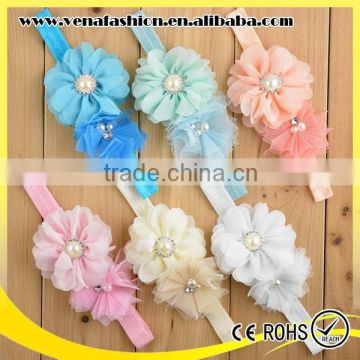 kids lace head bands, elastic flower girl hair bands
