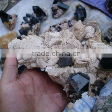 Wholesale natural crystal cluster / decorative black crystal cluster for sale