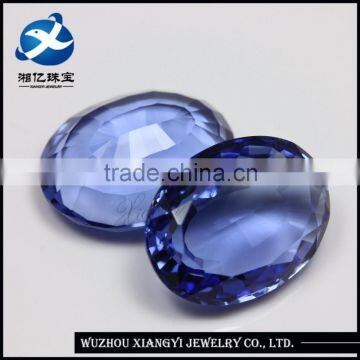 China new products oval shape pagoda synthetic gem stone crystal glass stone shoes ornament