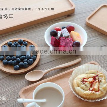 Logo customized solid beech square wooden serving tray