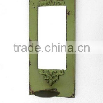 green color wall candle holder in wood design