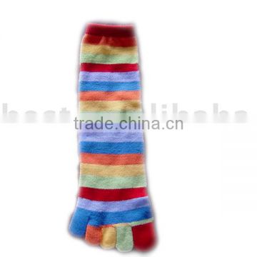 Striped acrylic toe socks