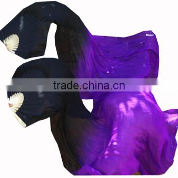Chinese Silk Belly Dance Costume Fan Veils Bamboo Silk Fans Veils 1.8m Length