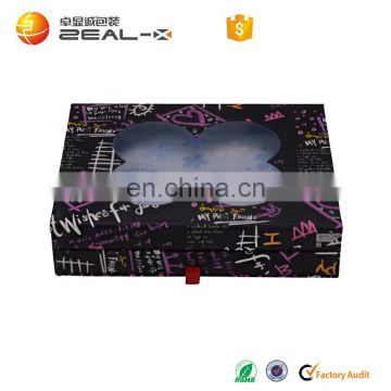 Luxury paper gift box drawer slide/Drawer gift packaging boxes/paper drawer boxes with window