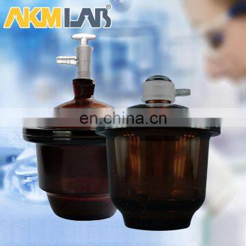 AKM LAB Amber Vacuum Desiccator With Porcelain Plate