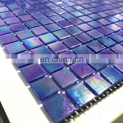 4mm mix blue hot melted glass mosaic swimming pool tiles