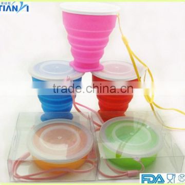 FDA/LFGB Approved BPA Free Outdoor Drinking Cup Silicone Cup Foldable Cup