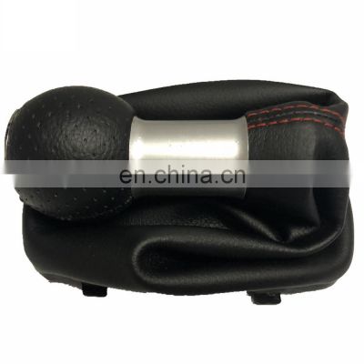 Red Circle Stitching Real Leather Gear Shift lever Knob boot for Audi A3