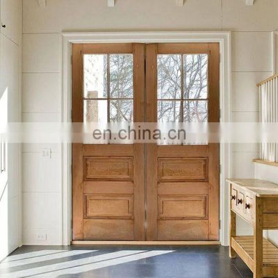 Main modern home front price villa entrance solid oak entrance wooden door design glass double wood doors