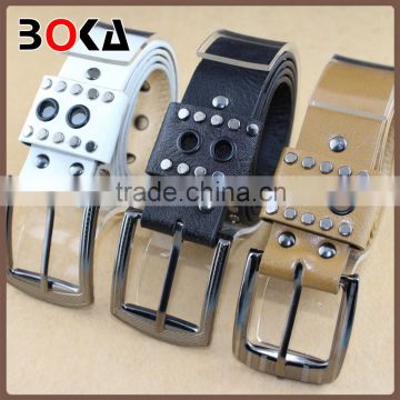 // hot sale beaded bullet pu leather belts // alloy buckle retro belts for garments //