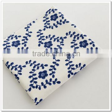 100% Linen fabric Design of blue and white porcelain fabric for sheet, bed-cover, sofa cover, curtain, tablecloth