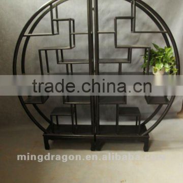 Chinese antique furniture pine wood Shanxi black display shelf