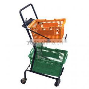 double layer basket shopping trolleys