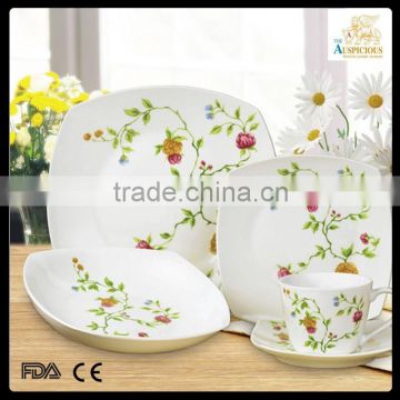 In 2015,the most popular 20pcs decal square dinnerware