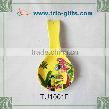 TU1001F Parrot design ceramic spoon indoor decorative