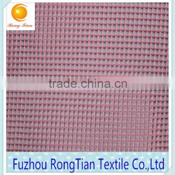 China supplier sale polyester pink 62gsm grid mesh fabric for wedding dress