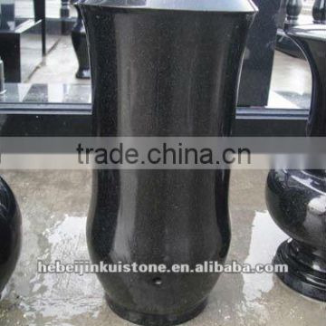black granite memorial vases